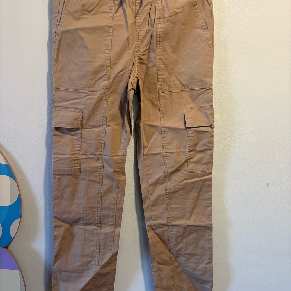 Boys Thereabouts Pull On Tan Straight Cargo Pants Size M 10/12